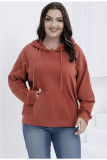 Plus Size Autumn and Winter Long Sleeve Solid Loose Fleece Hoodies