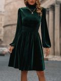 Women Fall/Winter Velvet Long Sleeve Dress