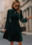 Women Fall/Winter Velvet Long Sleeve Dress