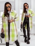 Autumn And Winter Multi-Color Plaid Long Fashionable Shirt Woolen Jacket