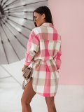 Autumn And Winter Multi-Color Plaid Long Fashionable Shirt Woolen Jacket