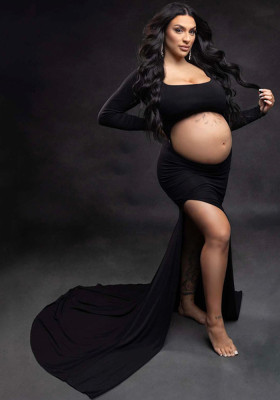 Pregnant women cotton long dress long