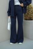 Autumn Fashion Casual Loose Long Sleeve Shirt High Waist Bell Bottom Pants Women's Suit