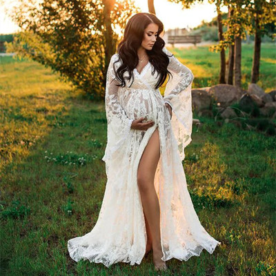 Bohemian style maternity lace Short dress
