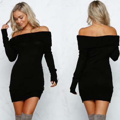 Off Shoulder Sexy Maternity Sweater Dress Women's Clothing