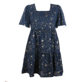 Plus Size Women's Printed Casual Loose Cocktail Party Elegant Dress