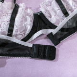 Sexy bra set lacemesh Patchwork nurse outfit sexy lingerie five-piece set