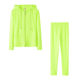 Spring Sexy Casual Solid Color Hooded Two Piece Tracksuit