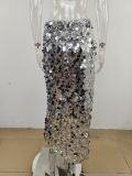 Sexy Women's Slit Sequined Long Skirt