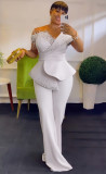 Plus Size African Women Off Shoulder Jumpsuit