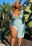 Plus Size Women Sexy Slit Dress