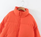 women's winter style fashion Stand Collar zipper pocket warm cotton-padded jacket