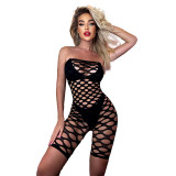 Sexy Hollow Strapless Fishnet lingerie Sexy Underwear for Women Tight Fitting Low Back Mesh Net romper Clothing