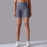 Women seamless knitting high waist running fitness yoga shorts