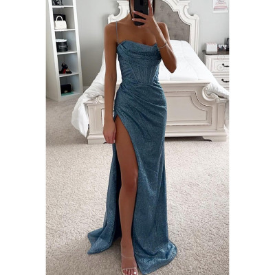 Women Party Strap Loose Casual Slit Dress