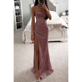 Women Party Strap Loose Casual Slit Dress