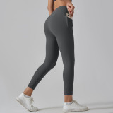 Women Pocket Running Fitness Pants High Waist Yoga Pants