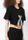 Women Casual Short Sleeve T-Shirt Fashion Patchwork Diamond Cropped Top