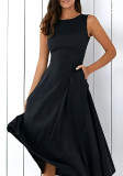 Women Round Neck Sleeveless Dress