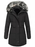 Plus Size Women Autumn and Winter Hooded Warm Padded Jacket