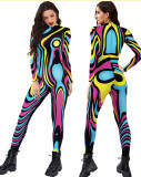 Women Body Performance Costume Printed Carnival Cosplay One-piece Costume