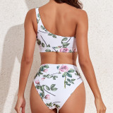 Mesh Sun Protection Cover-Up Two Pieces Printed Bikini Three-Piece Swimsuit