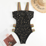 Sexy Printed Straps One Piece Women's Swimsuit