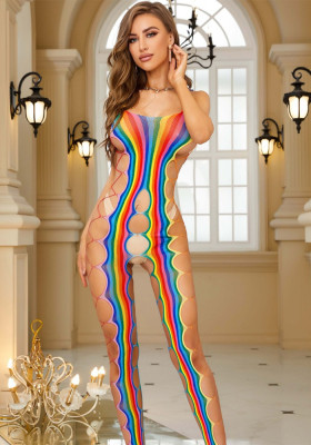 Sexy Lingerie Sexy Multi-Color Net Clothes Transparent Tight Fitting Jumpsuit Bodystockings