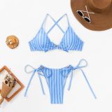 Women's Sexy Jacquard Strappy Two Pieces Bikini Swimsuit