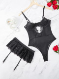 Sexy And Tempting Lingerie Set Lace Embroidered Valentine's Day Passion Uniform