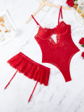 Sexy And Tempting Lingerie Set Lace Embroidered Valentine's Day Passion Uniform
