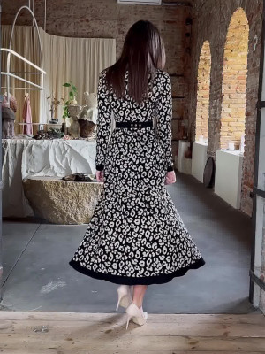 Spring Chic Elegant Slim Waist Printed Fashionable Slim Fit Long Dress