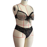 Sexy Mesh See-Through Midnight Hollow Temptation Sexy Lingerie Set