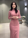 Spring Women's Slim Waist Slim Fit Bodycon Long Dress