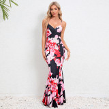 Sexy Slim-Fitting Straps Fishtail Long Dress Women's Clothing