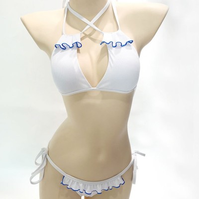 Women Sexy Bikini Solid Strap Two Pieces Swimwear