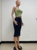 Women Slit Bodycon Sequined Skirt