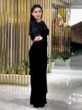 Women Long Sleeve Black Dress