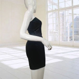 Women One Shoulder Bow Strapless Dress Two-piece Dress Set