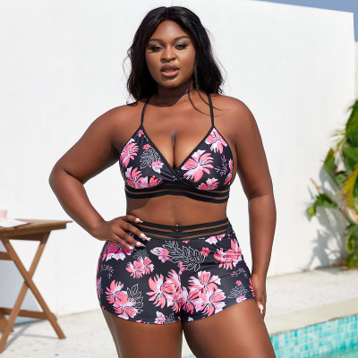 Plus Size Women Sexy Printed Swimwear