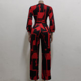 Sexy Fashionable High Waist Slim Fit Casual Wide Leg Loose Women Long Sleeve Jumpsuit