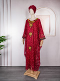 African Plus Size Women's Robe Dress With Hijab