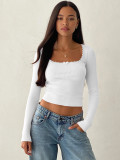Women's Trendy Slim Fit U-Neck Basic Long-Sleeved T-Shirt