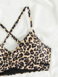 Women Bikini Leopard Print Sexy Two Pieces Swimwear