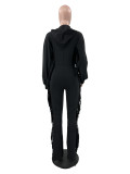 Women's Fashion Casual Hooded Tassel Jumpsuit