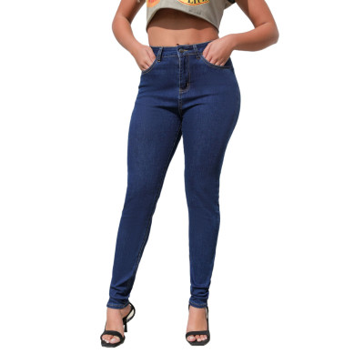 Women's Stretch Tight Fitting High Waist Washed Denim Pants
