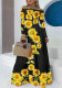 Sunflower Print Loose Long Sleeve Summer Long Dress