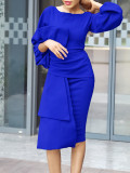 Women's Solid Color Professional Fashion Chic Plus Size Elegant African Dress