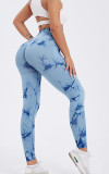 Quick-Drying Tie Dye Yoga Pants Seamless Stretch Tight Fitting Butt Lift Fitness Leggings