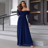 Women Sexy Off Shoulder Long Sleeve Dress